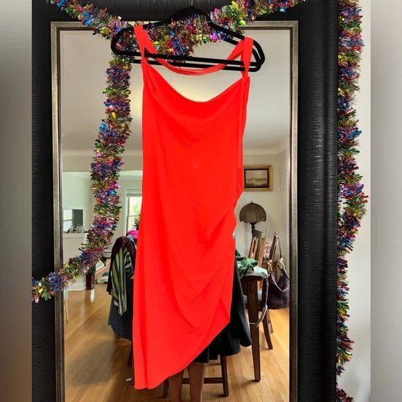 orange amanda uprichard dress Amanda Uprichard Ashton Mini Dress in Rhubarb